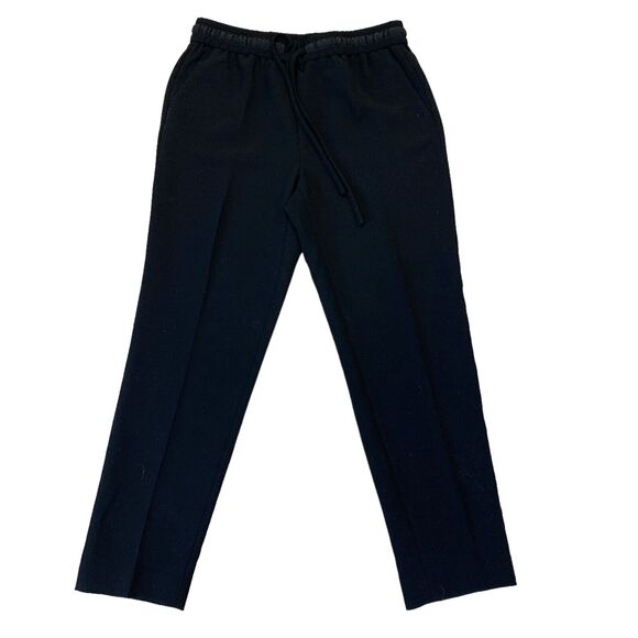 Kate Spade Trouser Pant Women 2 Black Drawstring Waist Tapered Pull On Polyester - Picture 1 of 14